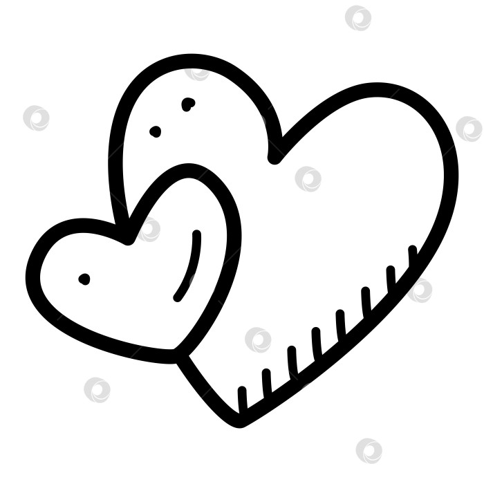 Скачать Векторная иллюстрация каракулей в виде сердца. Рисунок сердца - это символ любви, Дня Святого Валентина. фотосток Ozero
