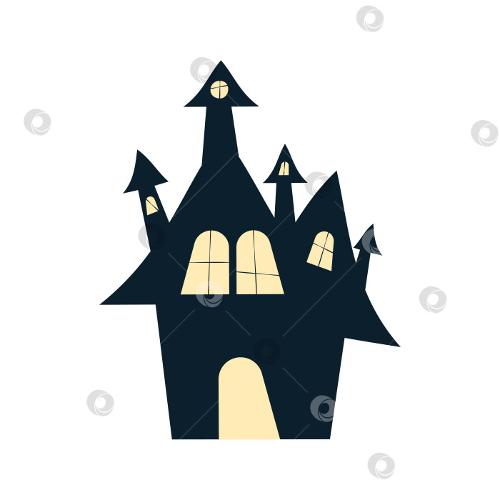Скачать Дом на Хэллоуин. Векторная иллюстрация. Поздравительная открытка на Хэллоуин фотосток Ozero