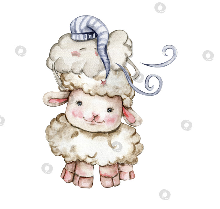 Открытка - милая овечка желает друзьям ромашкового чуда