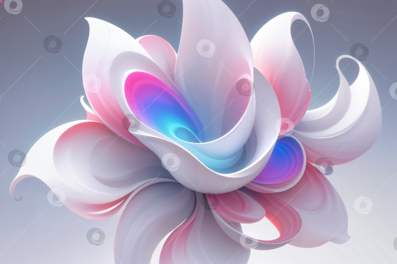 Скачать Абстрактные плавные волнистые формы, образующие распускающийся цветок на простом фоне фотосток Ozero