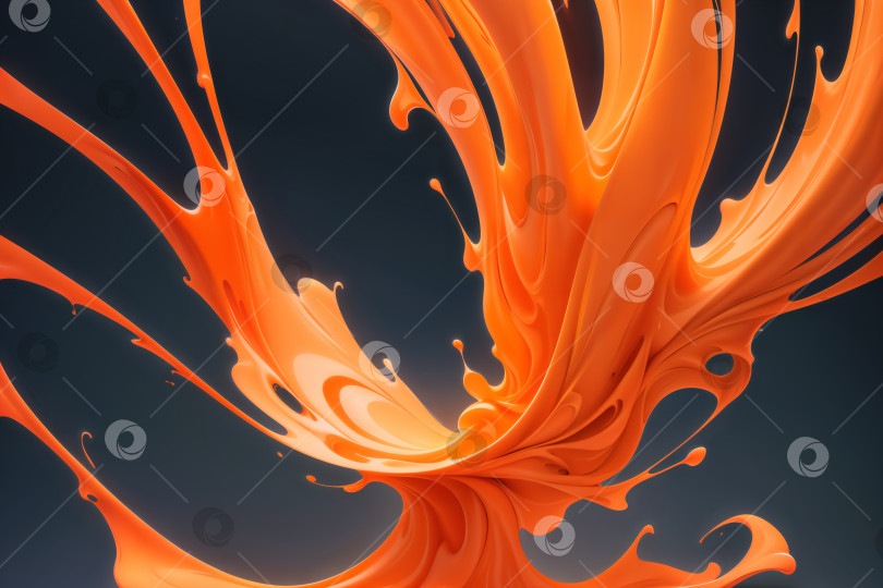 Скачать Абстрактный фон с оранжевыми потоками жидкости фотосток Ozero