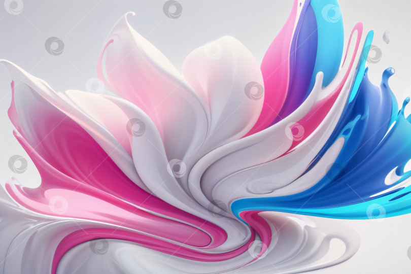Скачать Розовый, голубой и белый блестящий жидкий стиль цветения на абстрактном фоне фотосток Ozero