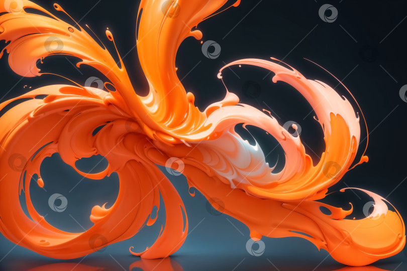 Скачать Абстрактный фон с оранжевыми потоками жидкости фотосток Ozero