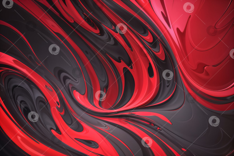 Скачать Абстрактный рендеринг смешивания жидкой блестящей краски, красный тематический фон фотосток Ozero