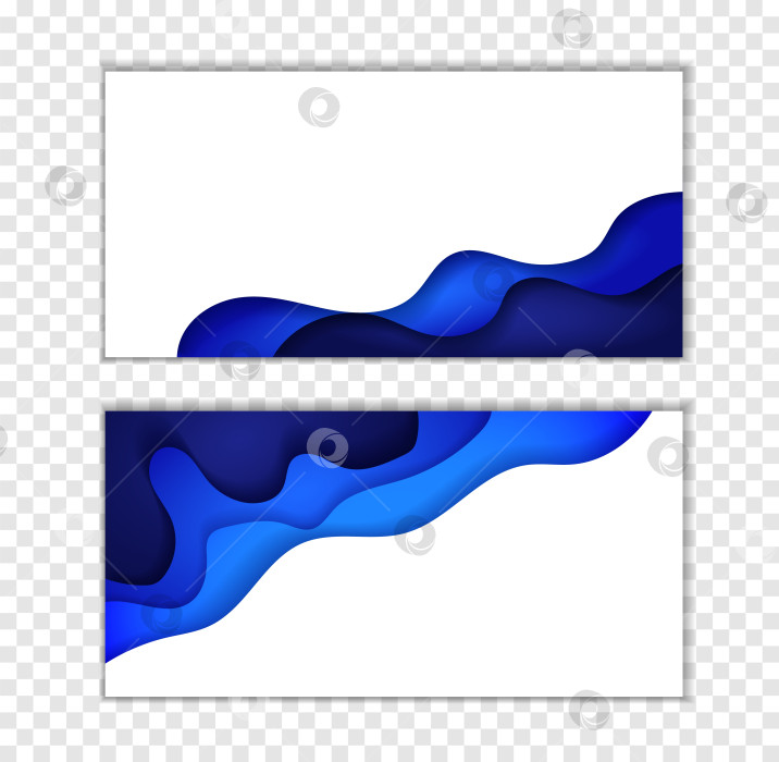 Скачать Фон с синим абстрактным многослойным волнистым рисунком. Стиль бумажного искусства. Дизайн шаблонов для плакатов, баннеров, листовок, буклетов. фотосток Ozero