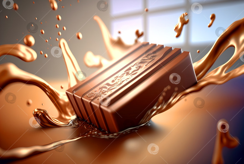 Скачать Шоколадный батончик с капельками горячего какао. фотосток Ozero