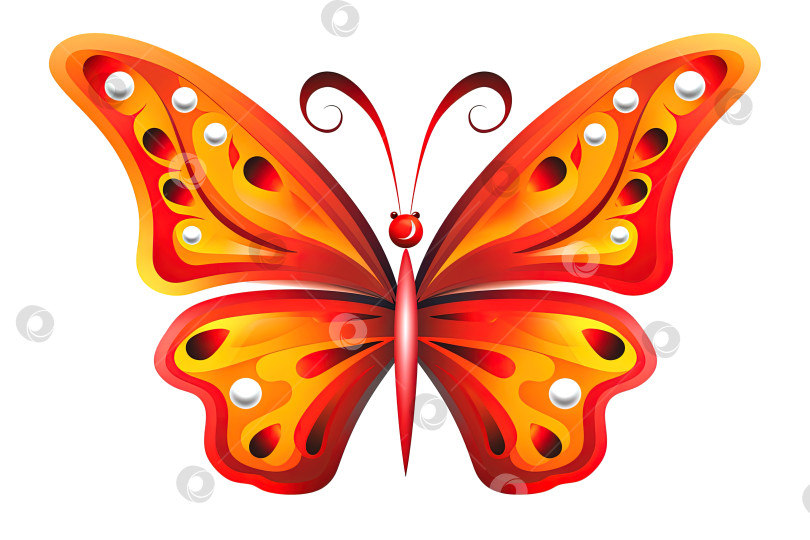 Скачать Красочный рисунок бабочки, выделенный на холсте. Генеративный искусственный интеллект. фотосток Ozero