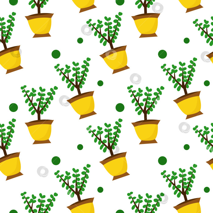 Скачать Бесшовный узор из зеленых растений цветочного домика. Концептуальный фон мультяшного оливкового дерева. фотосток Ozero