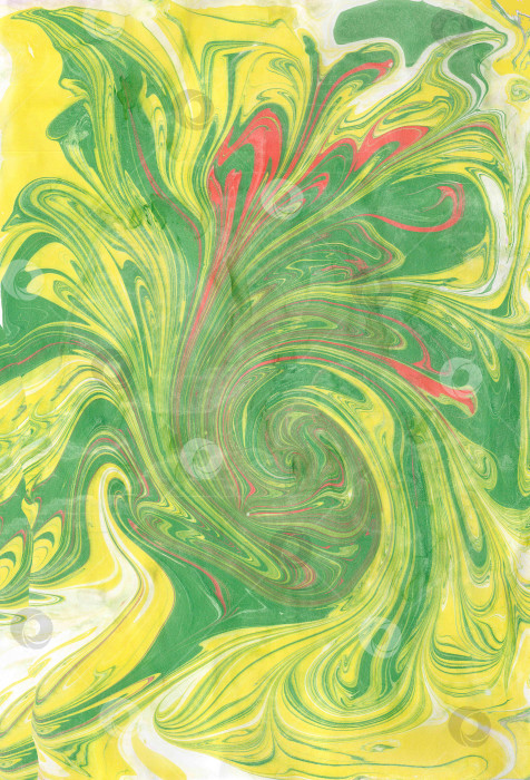 Скачать Экзотические сказочные зеленые павлиньи перья. Нежный фон с волнистой текстурой для расслабления. Легкие изумрудно-желтые пушистые волны. Праздничные новогодние или рождественские обои. Абстрактный цветочный восточный узор фотосток Ozero