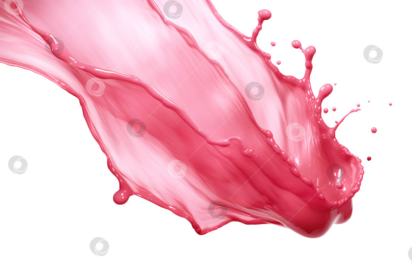 Скачать Брызги жидкой помады или краски, вырезанные на белом фоне. Иллюстрация генеративного искусственного интеллекта фотосток Ozero