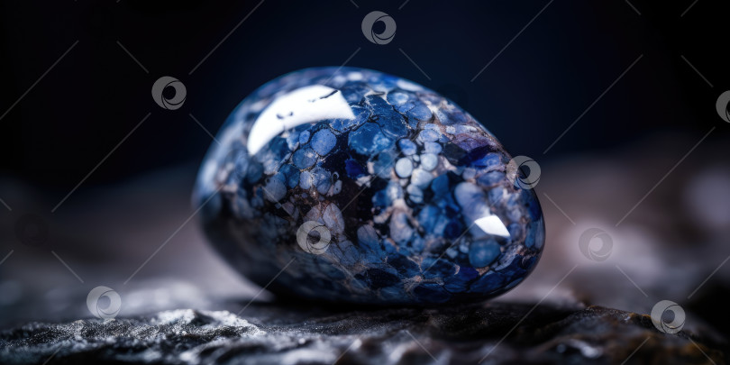 Скачать Фотография минерального камня содалита крупным планом, макро. Порождающий искусственный интеллект фотосток Ozero