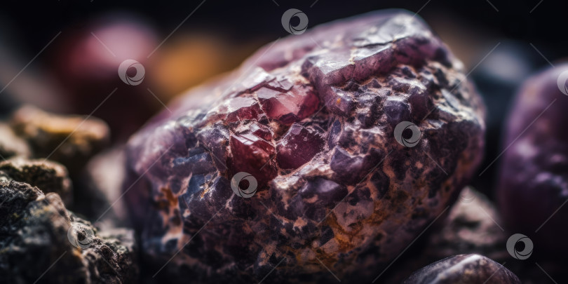 Скачать Фотография минерального камня лепидолита крупным планом, макро. Порождающий искусственный интеллект фотосток Ozero