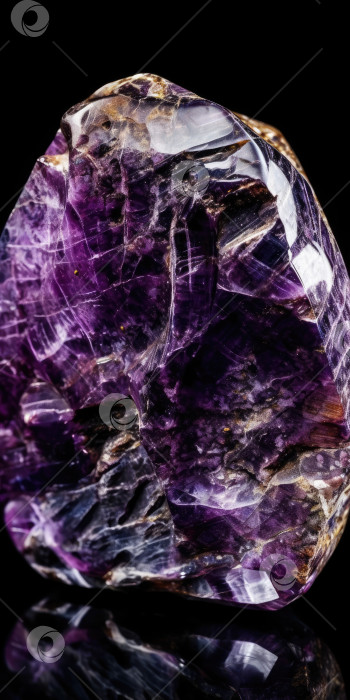 Скачать Фотография минерального камня чароита крупным планом, макро. Порождающий искусственный интеллект фотосток Ozero