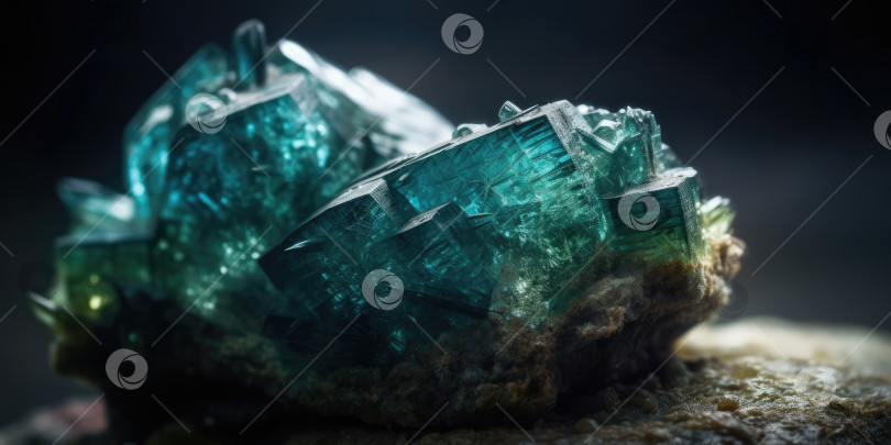 Скачать Фотография минерального камня берилла крупным планом, макро. Порождающий искусственный интеллект фотосток Ozero