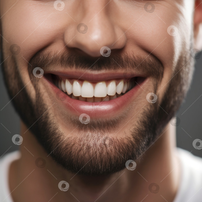 Скачать красивая мужская улыбка, лечение зубов, здравоохранение. Порождающий искусственный интеллект фотосток Ozero