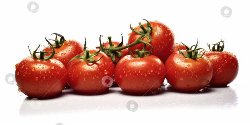 Скачать Сочные помидоры на белом фоне, помидоры черри. Порождающий искусственный интеллект фотосток Ozero