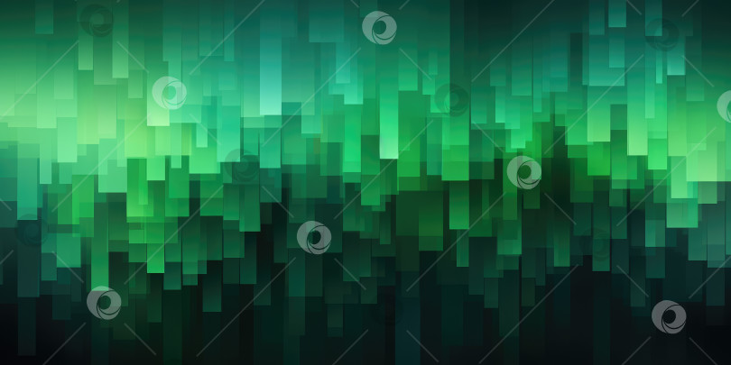 Зеленый пиксельный фон, горизонтальное изображение баннера. Порождающий  искусственный интеллект - Ozero - российский фотосток