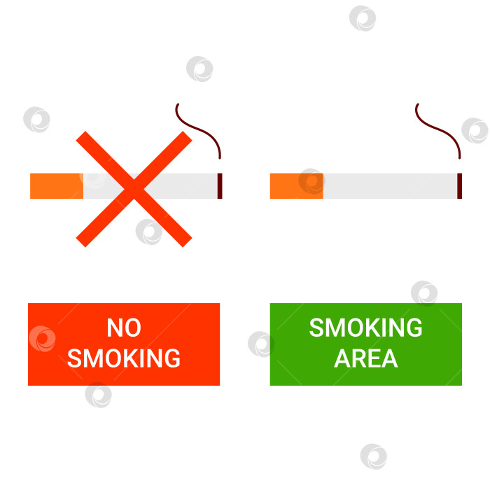 Скачать Курение запрещено и места для курения фотосток Ozero