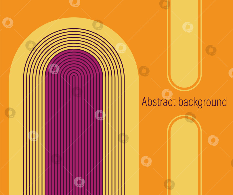 Скачать Абстрактный желто-оранжевый фон с арками и геометрическими фигурами фотосток Ozero