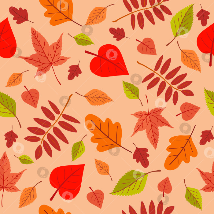 Скачать Осенние листья. Бесшовный узор. фотосток Ozero