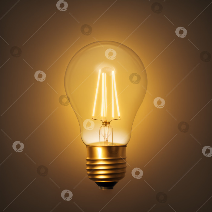 Скачать Лампочка Эдисона на простом темном фоне фотосток Ozero