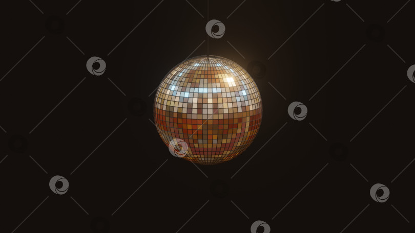 Скачать Украшение новогодней вечеринки диско-шаром, 3d-рендеринг фотосток Ozero