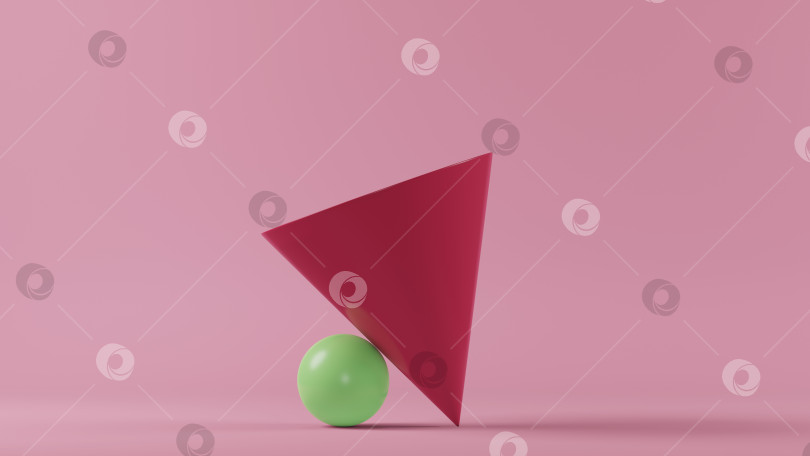 Скачать 3d-рендеринг натюрморта balance с геометрическими фигурами фотосток Ozero