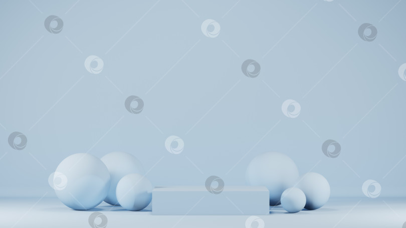Скачать Сферы светло-голубого цвета, 3d-рендеринг фотосток Ozero