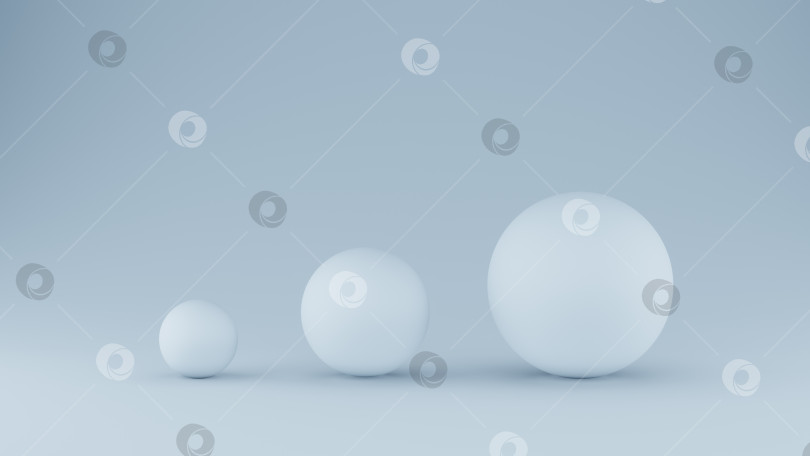 Скачать абстрактные синие сферы, 3d-рендеринговая иллюстрация фотосток Ozero