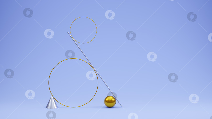 Скачать сбалансированный натюрморт с геометрическими фигурами на светло-голубом фоне фотосток Ozero