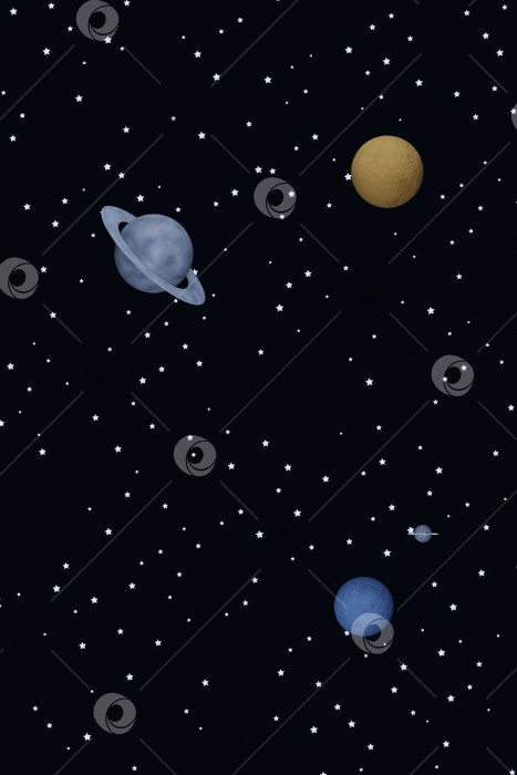Скачать космическая тематика со светящимися звездами и планетой фотосток Ozero