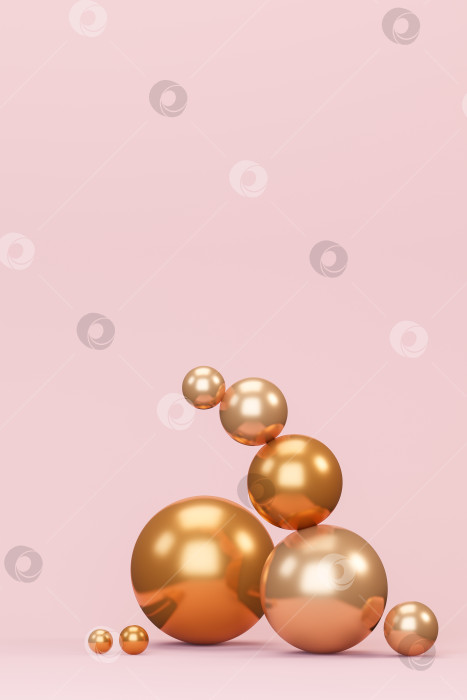 Скачать золотые сферы на розовом фоне фотосток Ozero