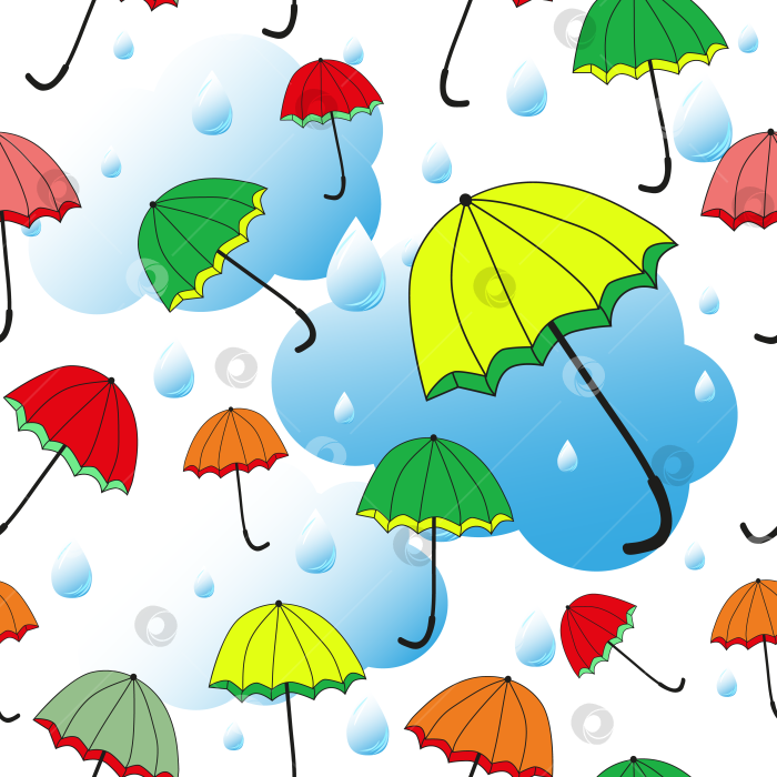 Скачать Bright seamless pattern with umbrellas. фотосток Ozero