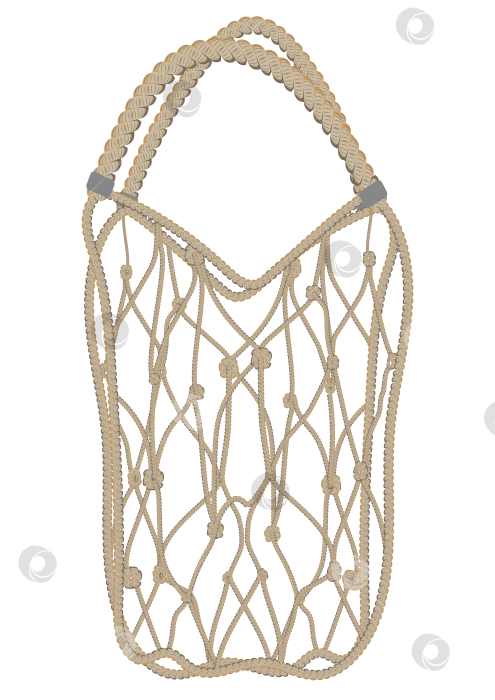 Скачать Shopping bag, hand-woven from ropes. фотосток Ozero