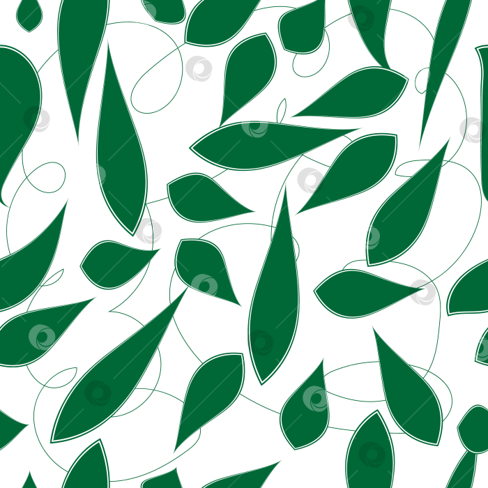 Скачать Seamless vector background made of stylized leaves. фотосток Ozero