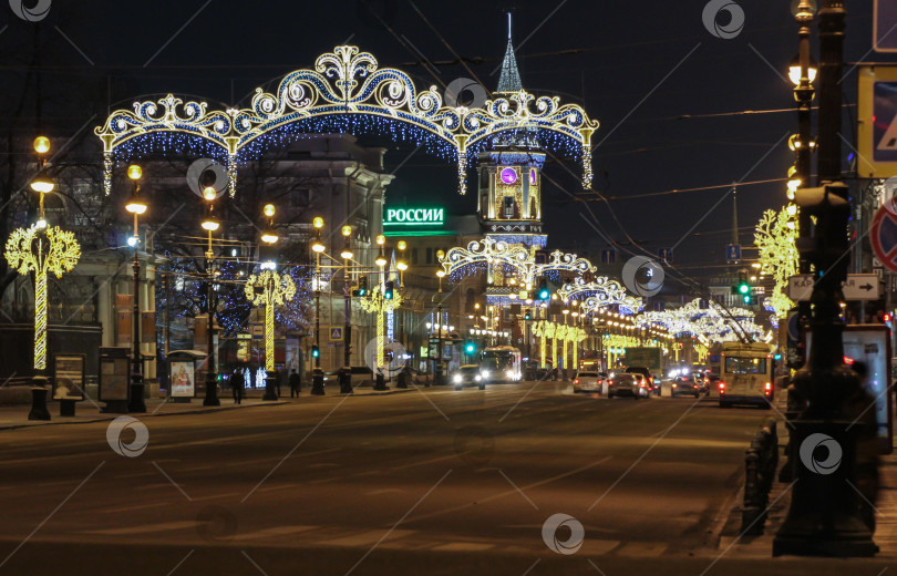 Скачать Рождественское освещение Невского проспекта. фотосток Ozero