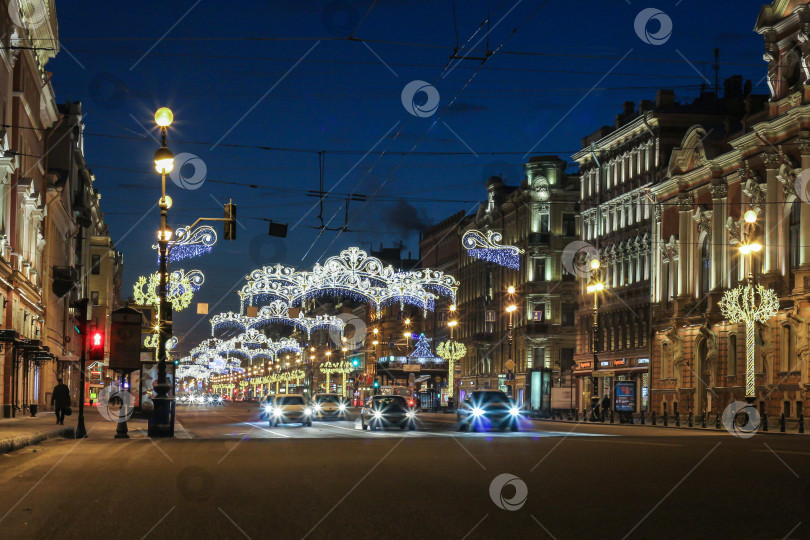 Скачать Украшенный Невский проспект. фотосток Ozero