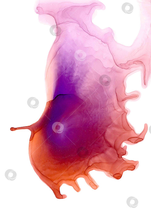 Скачать Абстрактный акварельный объемный всплеск в розово-фиолетовом градиенте. Воздушный узор с тонкой волнистой текстурой. Нежные обои смелых оттенков. Яркое футуристическое пространство или водный пейзаж в технике fluid art. фотосток Ozero