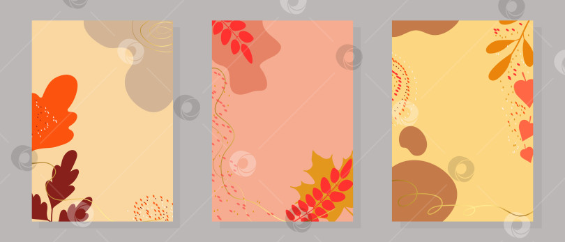Скачать Красочные осенние фоны в винтажном стиле. Осенняя коллекция баннеров. фотосток Ozero