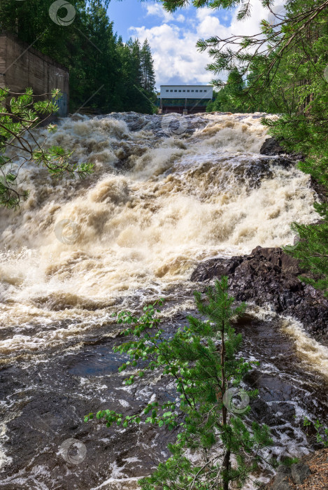 Скачать Водопад Гирвас на реке Суна во время холостого сброса воды с Палеозерской ГЭС фотосток Ozero