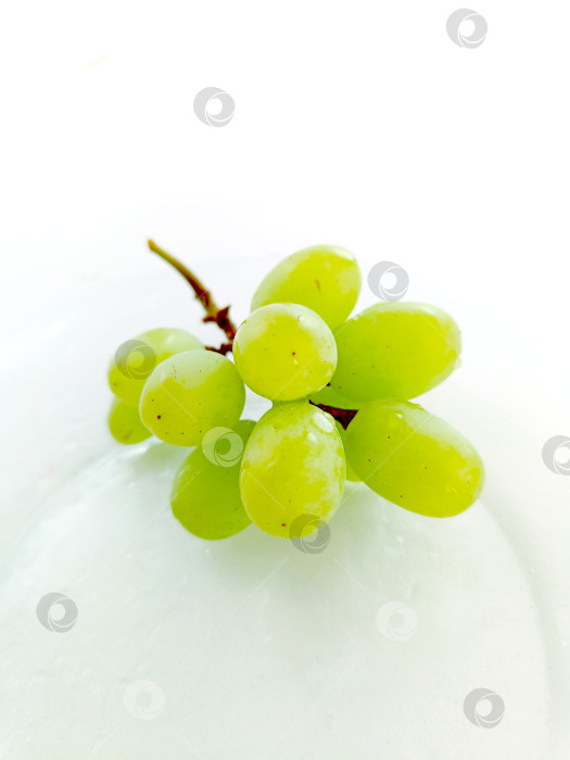 Скачать Зеленый виноград на прозрачной тарелке фотосток Ozero