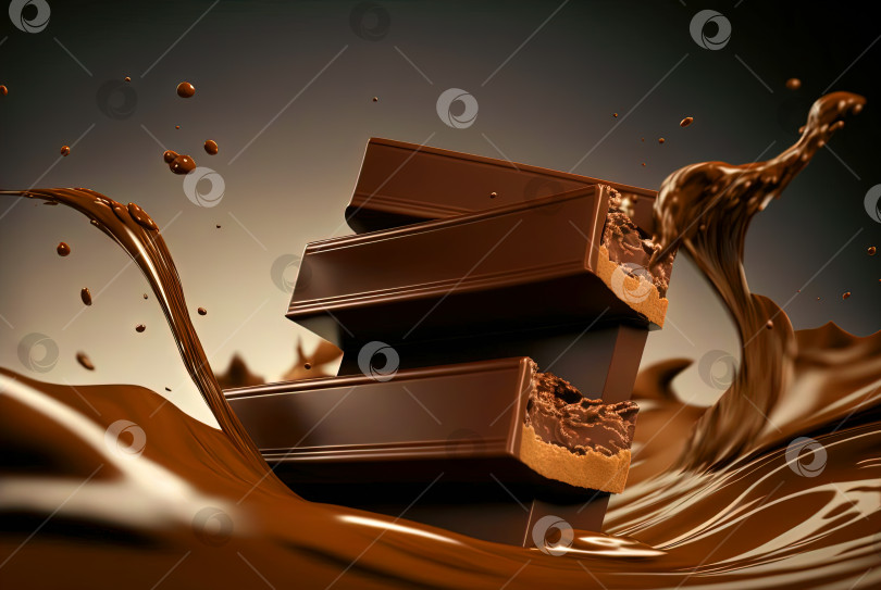 Скачать Шоколадный батончик с капельками горячего какао. фотосток Ozero