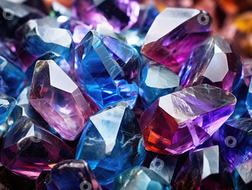 Скачать поколение искусственного интеллекта. разноцветные кристаллы в качестве фона. макрос. фотосток Ozero
