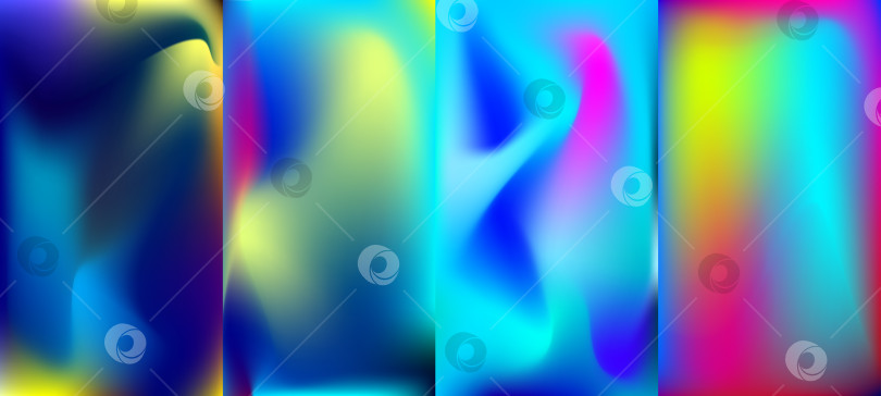 Скачать Разноцветный набор абстрактных голографических градиентных обоев. фотосток Ozero