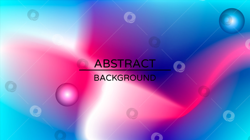 Скачать Розовый и голубой абстрактный голографический градиентный фон с перламутровыми сферами. фотосток Ozero