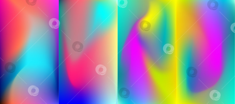 Скачать Разноцветный набор абстрактных голографических градиентных обоев. фотосток Ozero