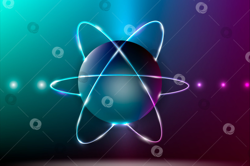 Скачать Разноцветный атом, квантовая модель. фотосток Ozero