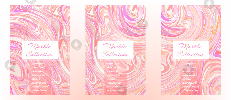 Скачать Набор пастельно-розовых мраморных текстур, абстрактный фон. фотосток Ozero