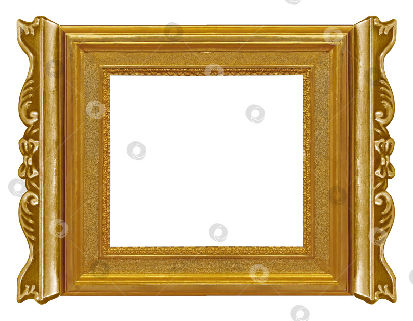 Скачать Золотая рамка для картин, зеркал или фотографий, выделенных на белом фоне фотосток Ozero