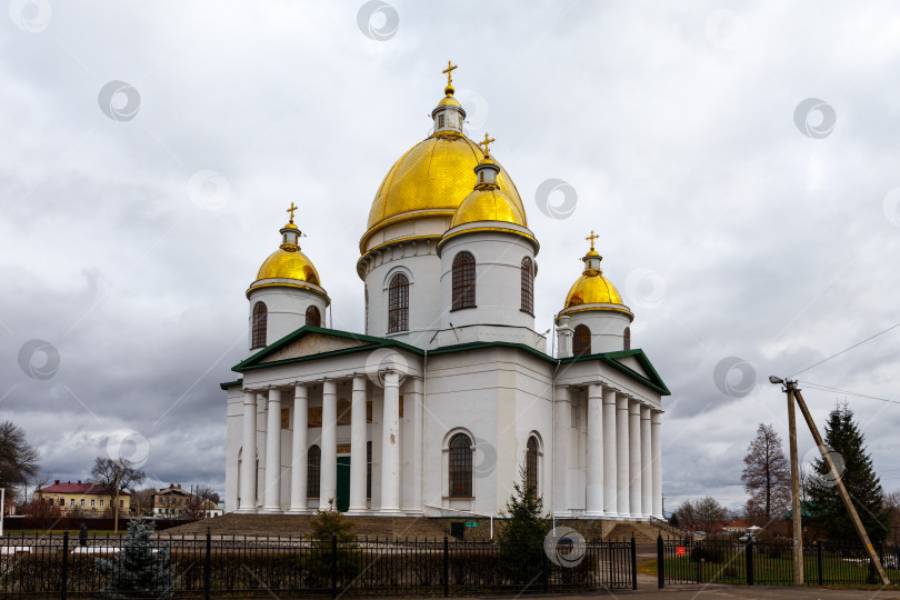 Скачать Моршанск, Россия - Ноябрь 14,2021: Кафедральный собор Троицы Живоначальной фотосток Ozero